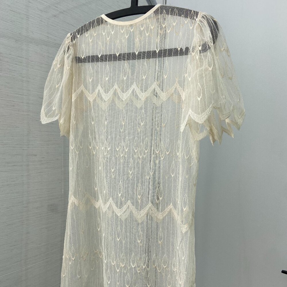 Vintage Lace See-through Midi Dress